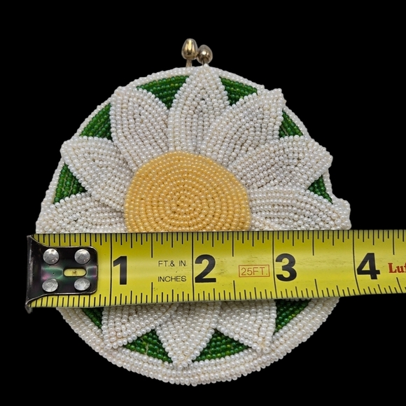 MCM Vintage DeLill Beaded Sunflower Coin Purse Change Purse - Picture 6 of 8